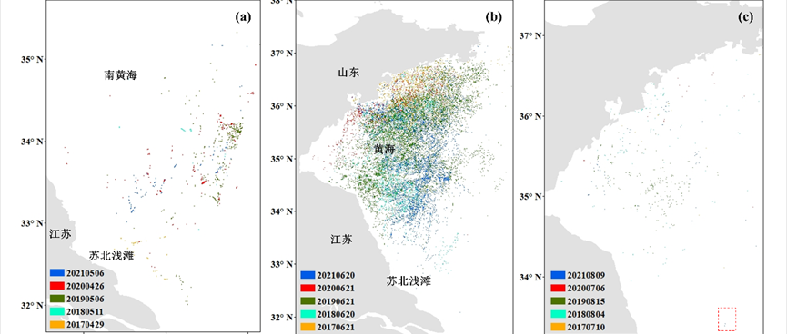 中国科学院海洋科学数据中心发布南黄海绿潮遥感分布数据集（2017-2025）