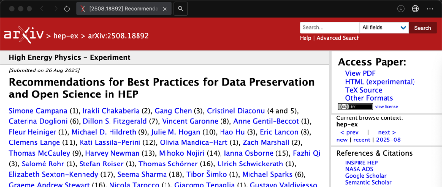 ICFA “高能物理数据保存和开放科学最佳实践推荐”正式发表